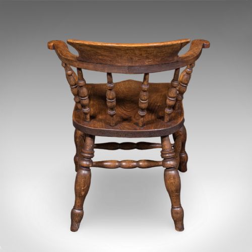 ANTIQUE COUNTRY HOUSE CAPTAIN'S CHAIR ENGLISH SMOKER'S BOW EDWARDIAN C1906 - ADDITIONAL PHOTO 3