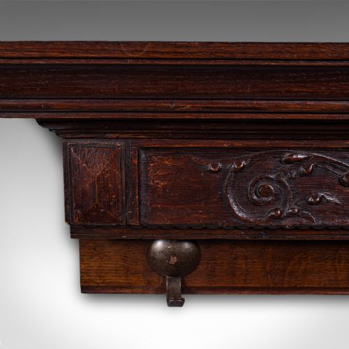 4 HOOK ANTIQUE CLOAKROOM COAT RACK ENGLISH RECEPTION VALET EDWARDIAN C1905 - ADDITIONAL PHOTO 6