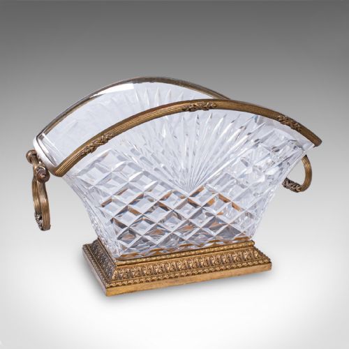 antique serving dish french cut glass ormolu bowl empire taste victorian - CATEGORY: ANTIQUE GLASS - DATED VICTORIAN