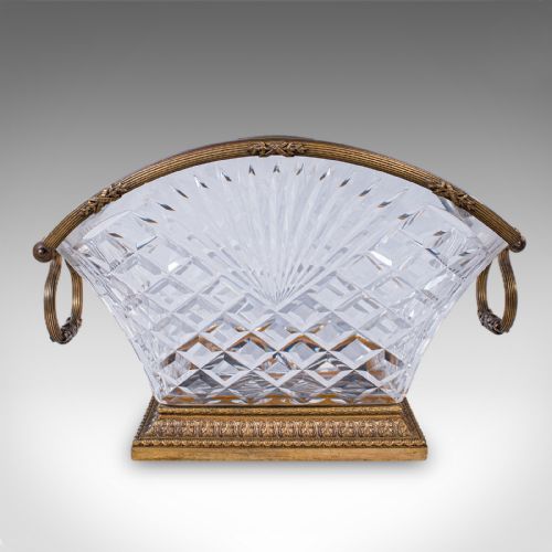 ANTIQUE SERVING DISH FRENCH CUT GLASS ORMOLU BOWL EMPIRE TASTE VICTORIAN - ADDITIONAL PHOTO 1