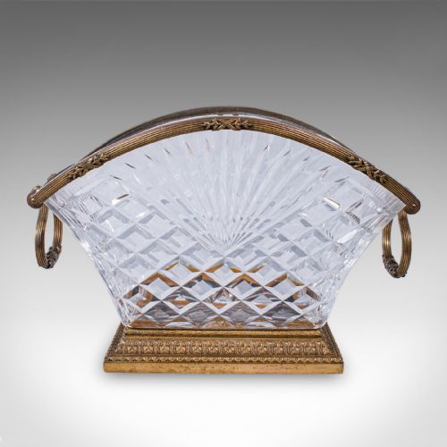 ANTIQUE SERVING DISH FRENCH CUT GLASS ORMOLU BOWL EMPIRE TASTE VICTORIAN - ADDITIONAL PHOTO 3
