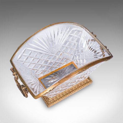 ANTIQUE SERVING DISH FRENCH CUT GLASS ORMOLU BOWL EMPIRE TASTE VICTORIAN - ADDITIONAL PHOTO 5