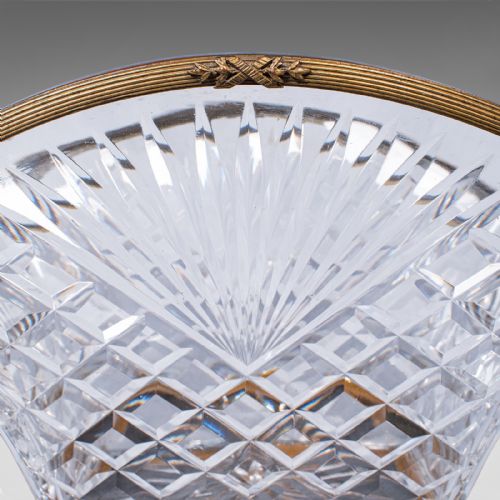 ANTIQUE SERVING DISH FRENCH CUT GLASS ORMOLU BOWL EMPIRE TASTE VICTORIAN - ADDITIONAL PHOTO 7