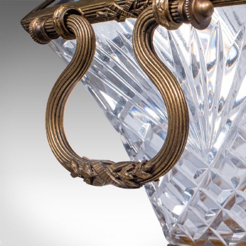ANTIQUE SERVING DISH FRENCH CUT GLASS ORMOLU BOWL EMPIRE TASTE VICTORIAN - ADDITIONAL PHOTO 9