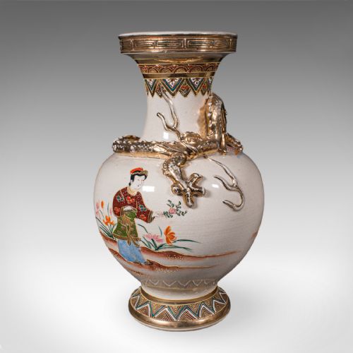 PAIR OF ANTIQUE SATSUMA VASES JAPANESE CERAMIC BALUSTER MEIJI LATE VICTORIAN - ADDITIONAL PHOTO 5