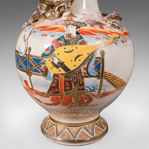 PAIR OF ANTIQUE SATSUMA VASES JAPANESE CERAMIC BALUSTER MEIJI LATE VICTORIAN - ADDITIONAL PHOTO 10