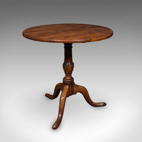 ANTIQUE TRIPOD TABLE ENGLISH OAK BEECH TILT TOP OCCASIONAL SIDE GEORGIAN