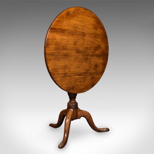 ANTIQUE TRIPOD TABLE ENGLISH OAK BEECH TILT TOP OCCASIONAL SIDE GEORGIAN - ADDITIONAL PHOTO 1