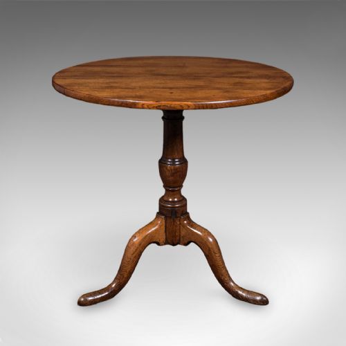 ANTIQUE TRIPOD TABLE ENGLISH OAK BEECH TILT TOP OCCASIONAL SIDE GEORGIAN - ADDITIONAL PHOTO 2