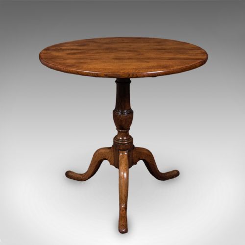 ANTIQUE TRIPOD TABLE ENGLISH OAK BEECH TILT TOP OCCASIONAL SIDE GEORGIAN - ADDITIONAL PHOTO 3