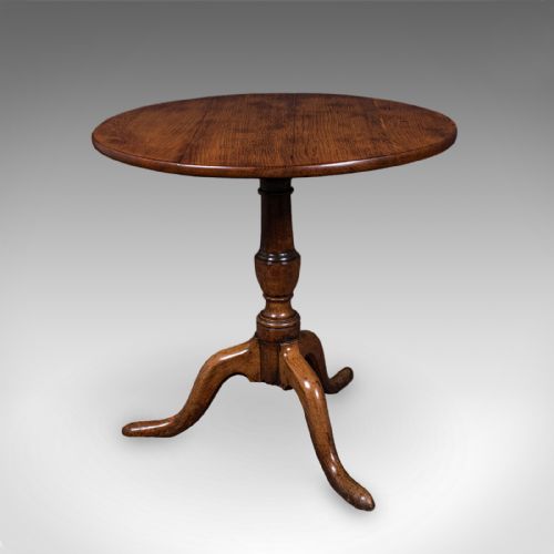 ANTIQUE TRIPOD TABLE ENGLISH OAK BEECH TILT TOP OCCASIONAL SIDE GEORGIAN - ADDITIONAL PHOTO 4