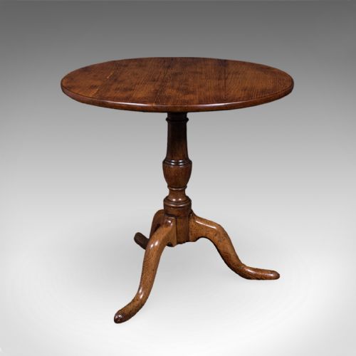 ANTIQUE TRIPOD TABLE ENGLISH OAK BEECH TILT TOP OCCASIONAL SIDE GEORGIAN - ADDITIONAL PHOTO 5