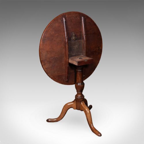 ANTIQUE TRIPOD TABLE ENGLISH OAK BEECH TILT TOP OCCASIONAL SIDE GEORGIAN - ADDITIONAL PHOTO 9