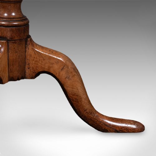 ANTIQUE TRIPOD TABLE ENGLISH OAK BEECH TILT TOP OCCASIONAL SIDE GEORGIAN - ADDITIONAL PHOTO 11