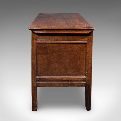 ANTIQUE COFFER ENGLISH OAK LINEN CHEST BAY WINDOW SEAT EARLY GEORGIAN 1720 - ADDITIONAL PHOTO 3