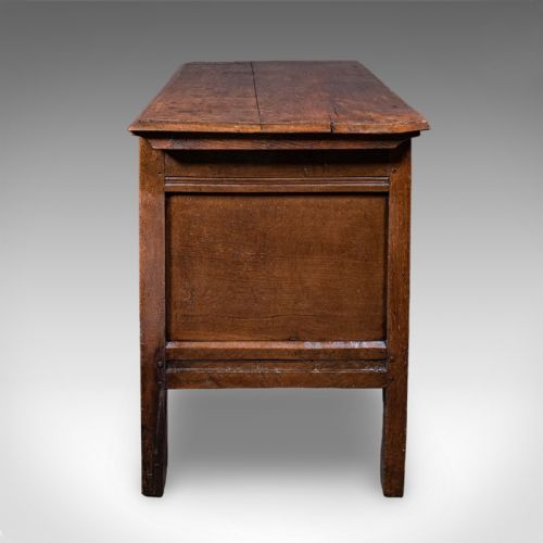 ANTIQUE COFFER ENGLISH OAK LINEN CHEST BAY WINDOW SEAT EARLY GEORGIAN 1720 - ADDITIONAL PHOTO 5