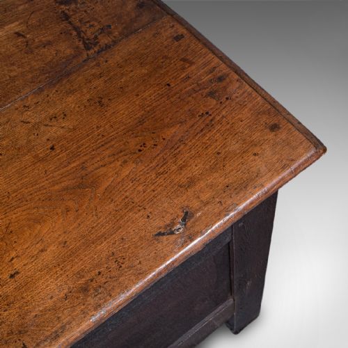 ANTIQUE COFFER ENGLISH OAK LINEN CHEST BAY WINDOW SEAT EARLY GEORGIAN 1720 - ADDITIONAL PHOTO 8
