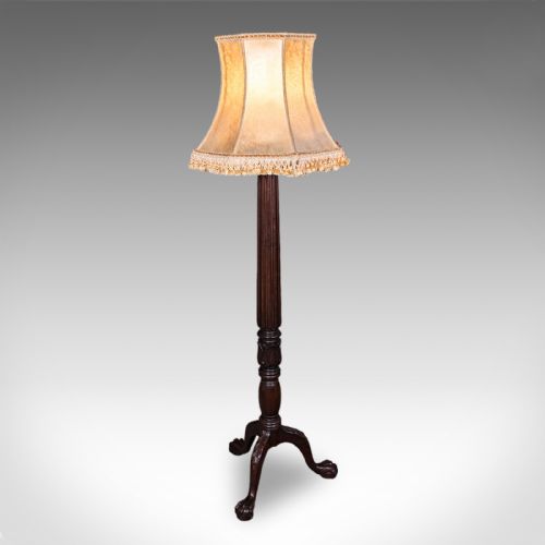 ANTIQUE STANDARD LAMP ENGLISH FLOOR LIGHT WILLIAM IV REVIVAL VICTORIAN 1890