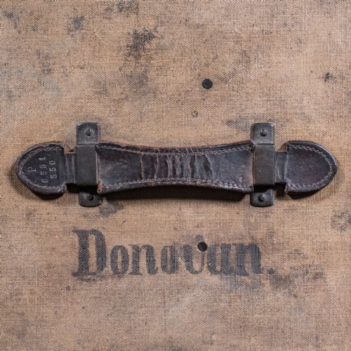 ANTIQUE TRAVEL TRUNK ENGLISH CANVAS CASE MILITARY SPORTING INTEREST EDWARDIAN - ADDITIONAL PHOTO 7