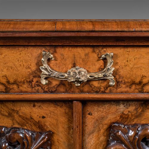ANTIQUE MORNING ROOM BOOK CABINET ENGLISH WALNUT MIRROR FRONT BOOKCASE REGENCY - ADDITIONAL PHOTO 8
