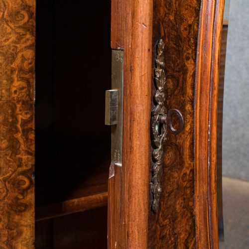 ANTIQUE MORNING ROOM BOOK CABINET ENGLISH WALNUT MIRROR FRONT BOOKCASE REGENCY - ADDITIONAL PHOTO 11