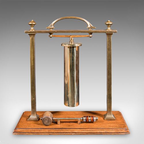 ANTIQUE VERANDA SUPPER BELL BRASS OAK AFTERNOON TEA GONG EDWARDIAN C1910 - ADDITIONAL PHOTO 2