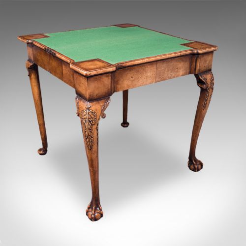 Antique Fold Over Bridge Table, English, Walnut, Game, Card, Georgian, C.1780
