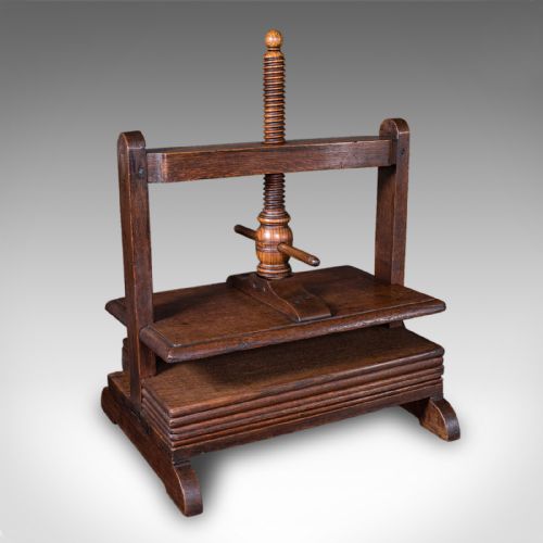 Large Antique Ladies Flower Press, English, Oak, Country House, Craft, Georgian