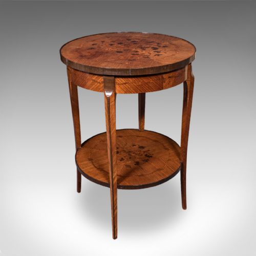 Antique Two Tier Occasional Table, French, Kingwood, Lamp, Jardiniere, Edwardian