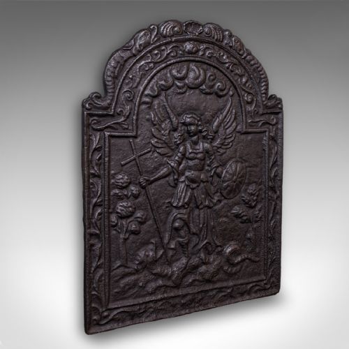 Antique Church Refectory Fire Back, English Fireplace Reflector, Victorian, 1890