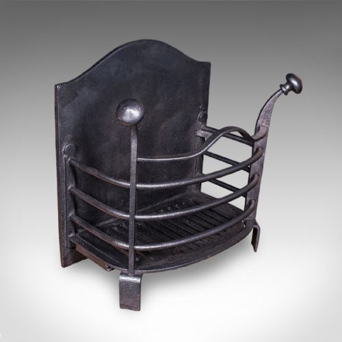 Small Antique Fire Grate, English, Cast Iron, Free Standing Fireplace, Victorian