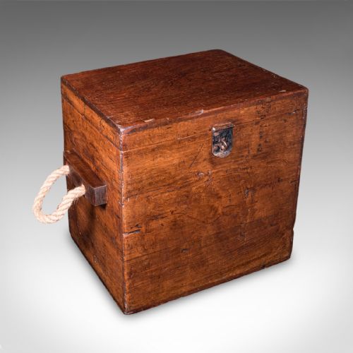 Antique Maritime Decanter Box, English, Walnut, Rum, Whiskey Storage, Georgian