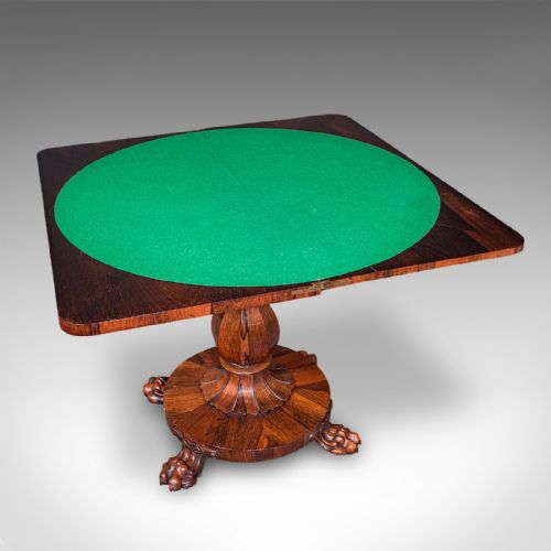 Antique Club Lounge Poker Table, English, Parlour Games, Cards, William Iv, 1835