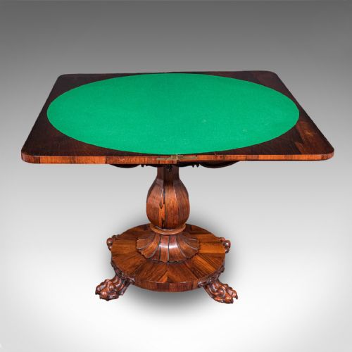 fig 4. Antique Club Lounge Poker Table, English, Parlour Games, Cards, William IV, 1835