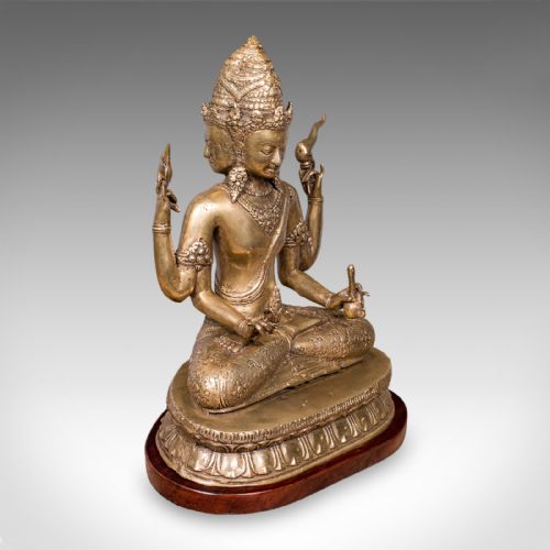 Antique Dattatreya Figure, Balinese, Bronze, Religious Icon, Hinduism, Victorian