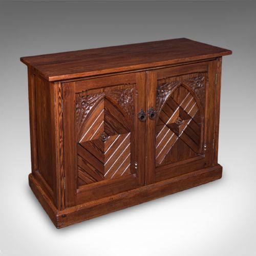Antique Gothic Revival Cabinet, English, Storage Cupboard, Bookcase, Victorian