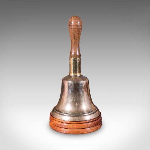 Antique Schoolmaster's Bell, Welsh, Bronze, Brass, Beech, Victorian, Circa 1900