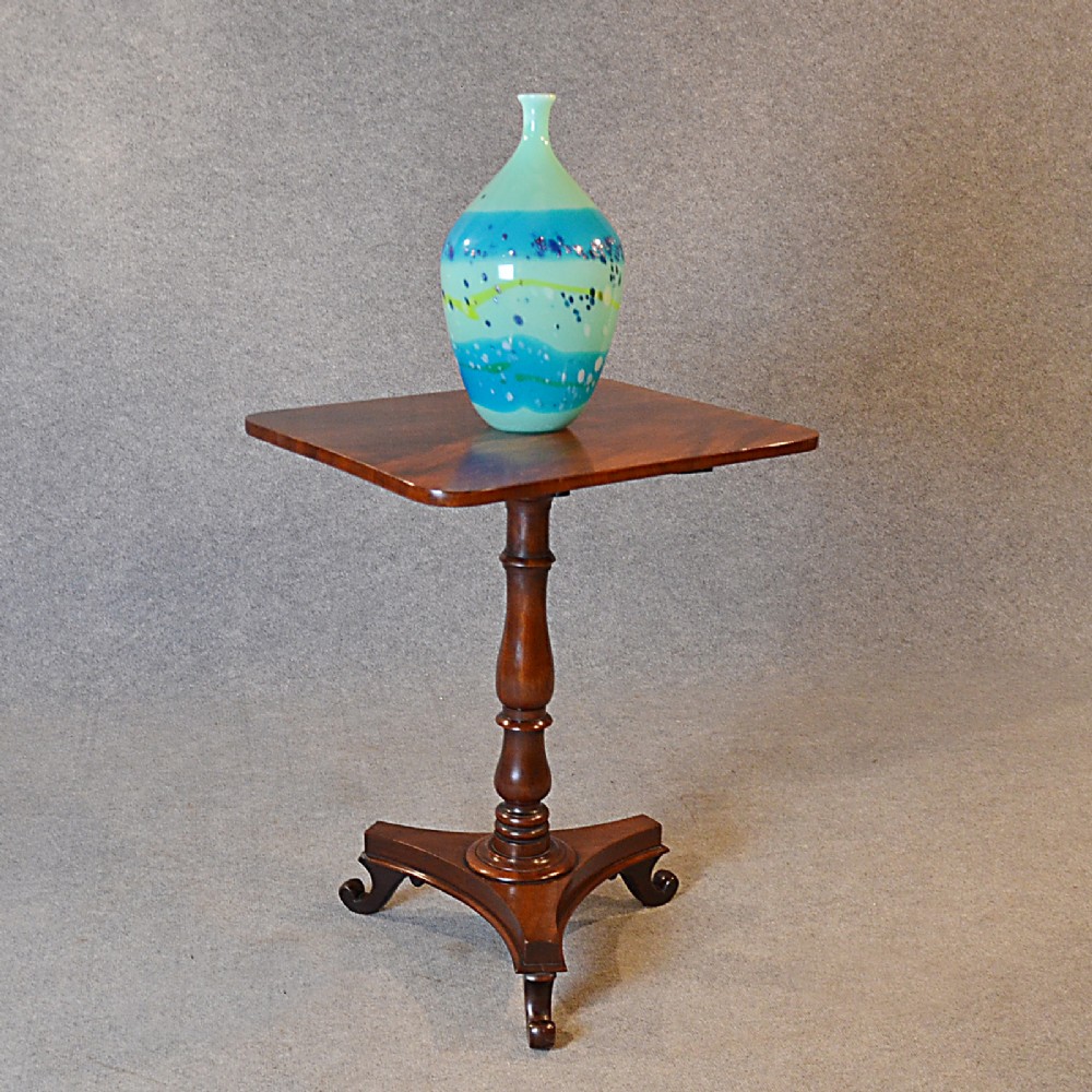 Antique Table English William IV Mahogany Side Lamp Tripod Wine Table c1835