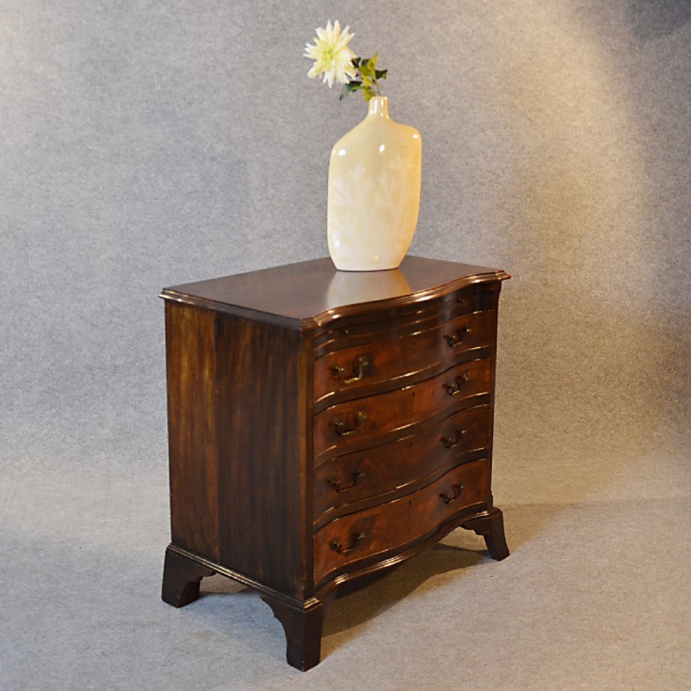 Antique Chest of Drawers Slide Serpentine Front Small Hepplewhite Revival c1900
