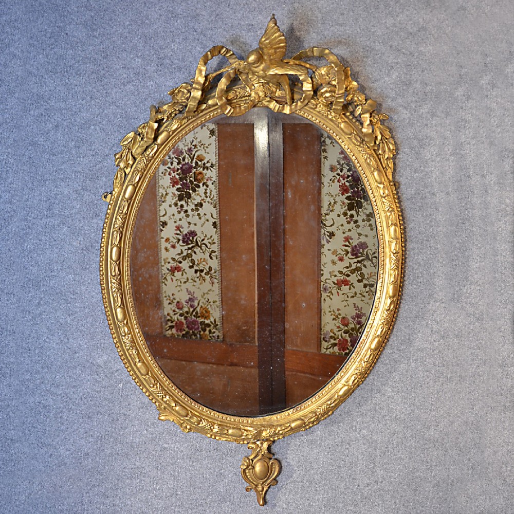 Antique Wall Mirror English Victorian Ornate Gilt Gesso Looking Glass c1860