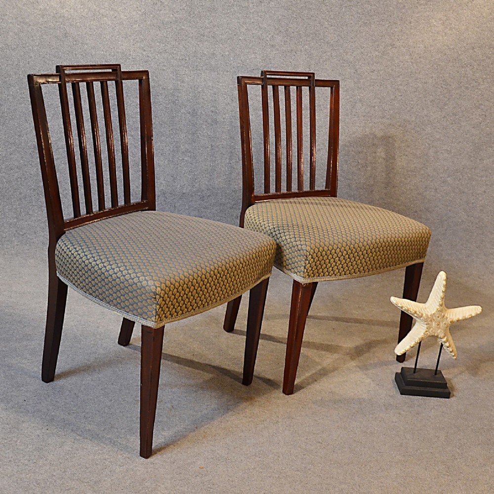 Antique Pair Chairs Sheraton Period Georgian English Dining Side Chair c1810