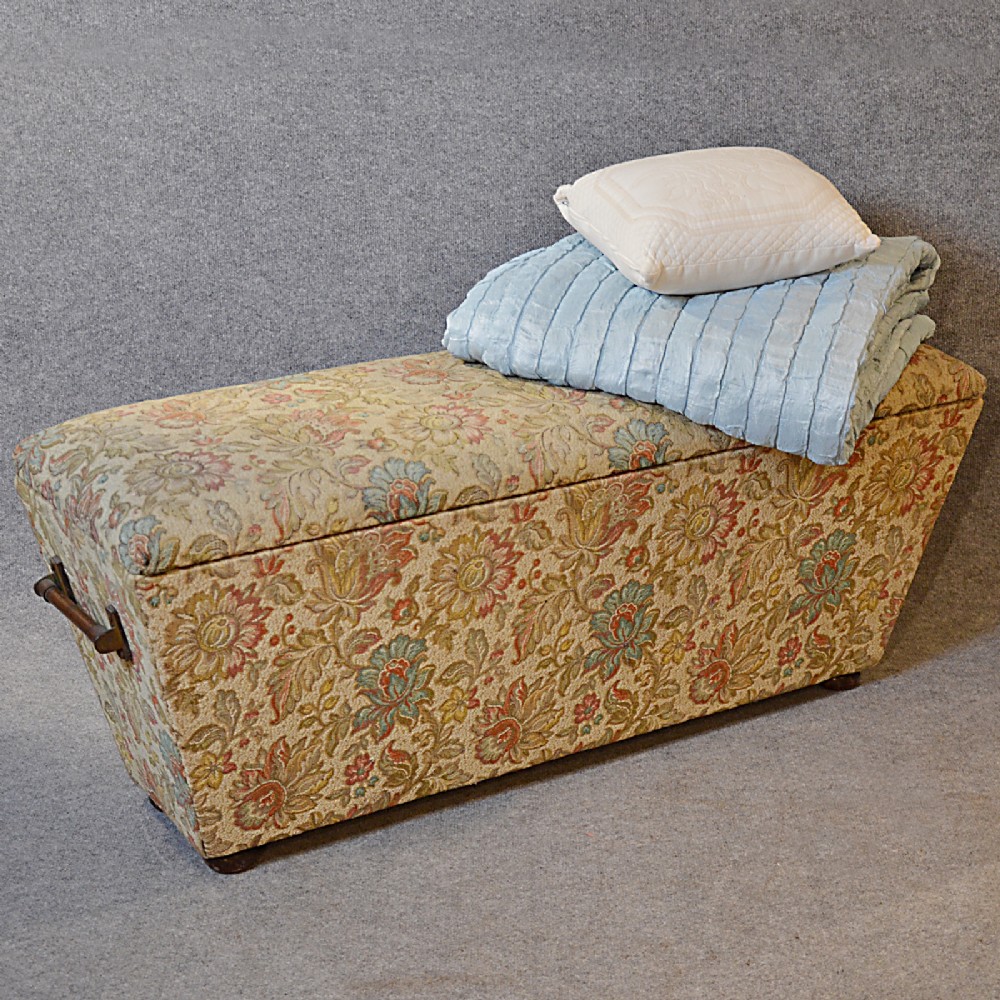 Antique Ottoman Bench Window Hall Seat Long Stool English Victorian Trunk c1880