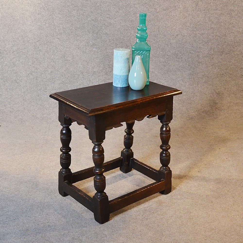 Antique Oak Joint Stool Original Quality English Victorian Bench Hall Seat c1850