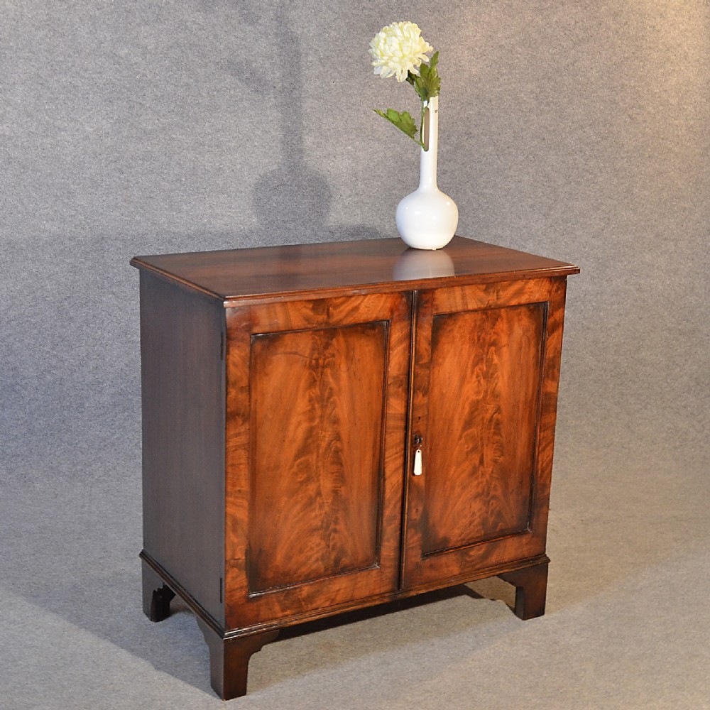 Antique Cabinet English Victorian Small Cupboard Quality Flame Mahogany c1860