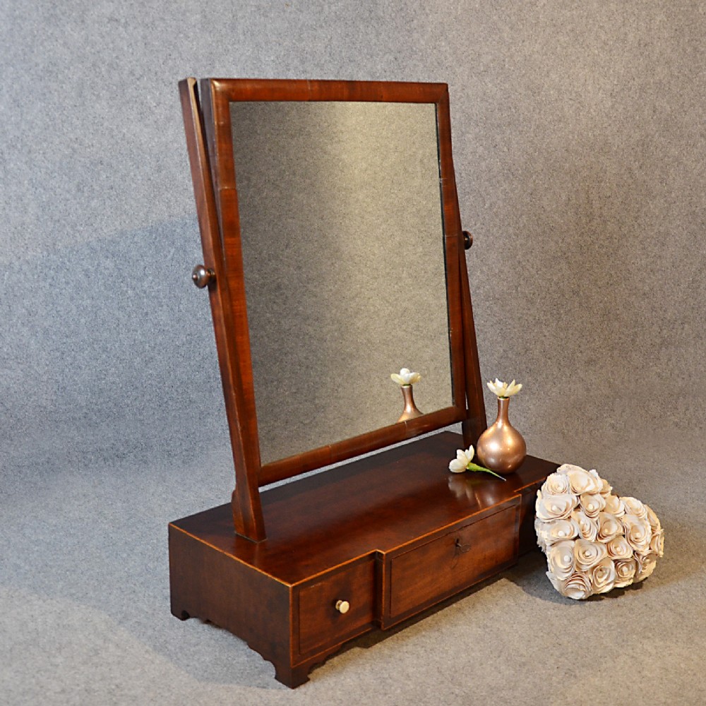 Antique Georgian Mirror Dressing Vanity Swing Toilet English Jewellery Box c1800