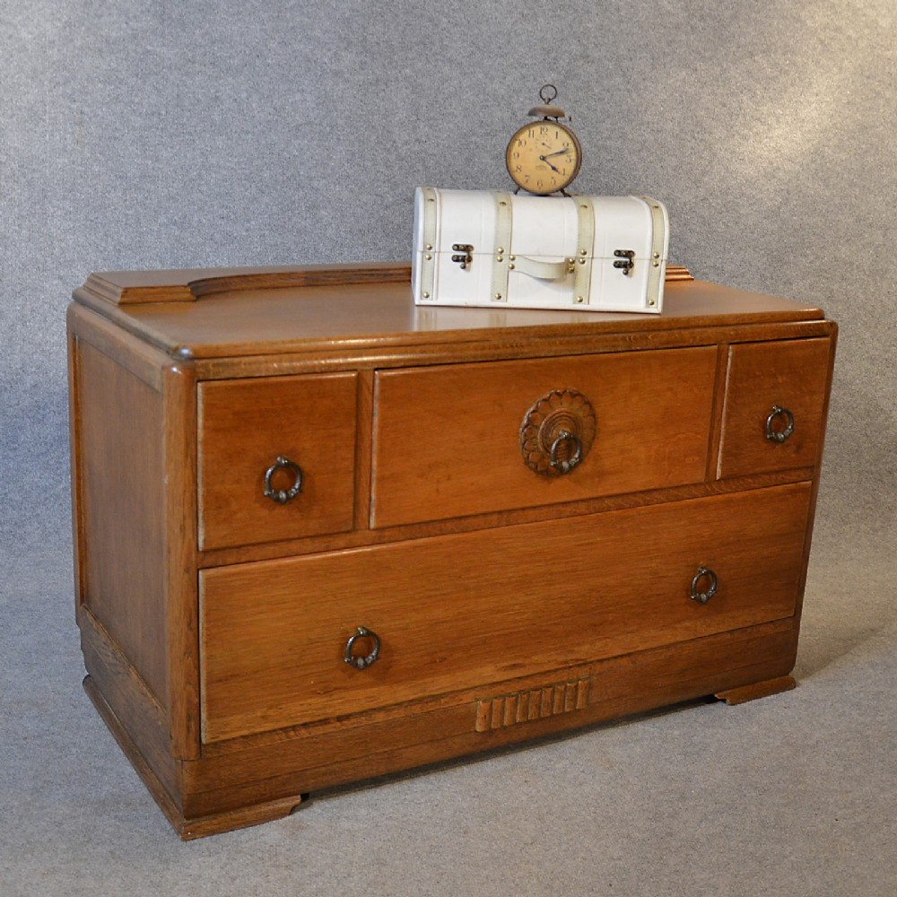 Antique Art Deco Chest of Drawers Light Oak by Warings Waring & Gillow c1930