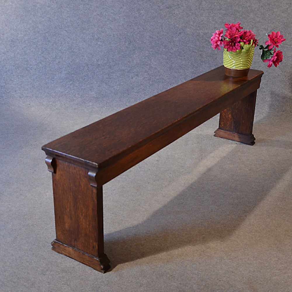 Antique Bench 5' Pew Window Seat Form English Oak Victorian c1900