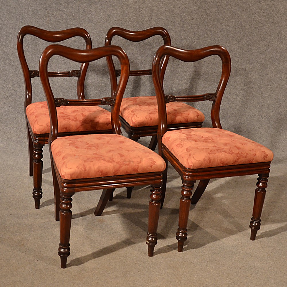 Antique Set Dining Chairs William IV English Late Regency Quality Mahogany c1835
