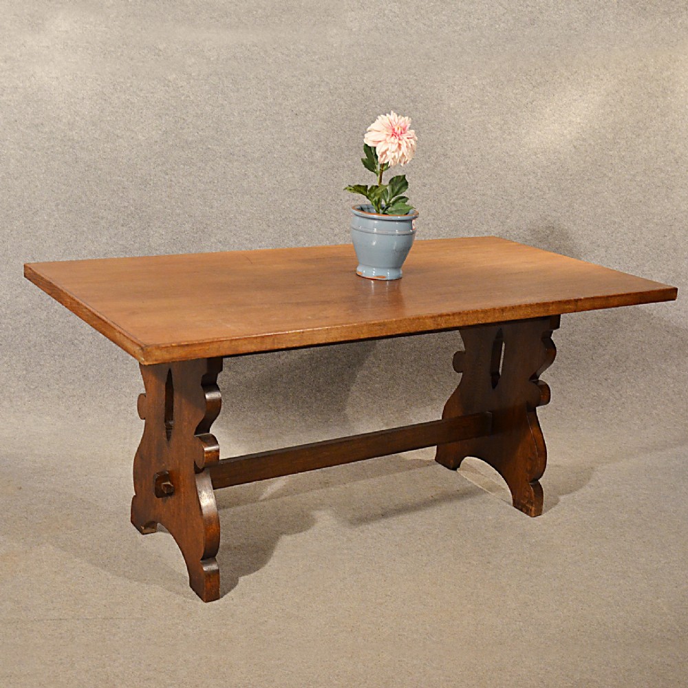 Antique Oak Kitchen Dining Table Country Six Seat English Refectory 5' 6