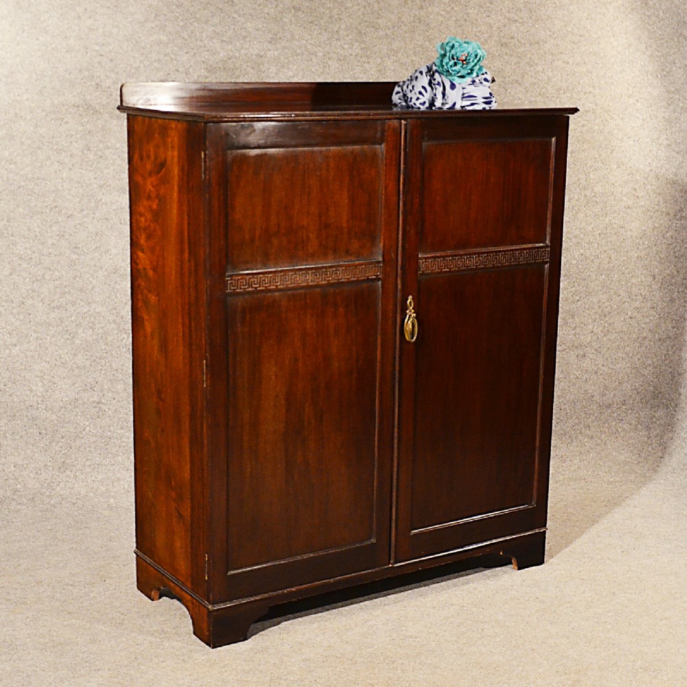 Antique Small Fitted Wardrobe Compactum Armoire Quality English Edwardian c1910